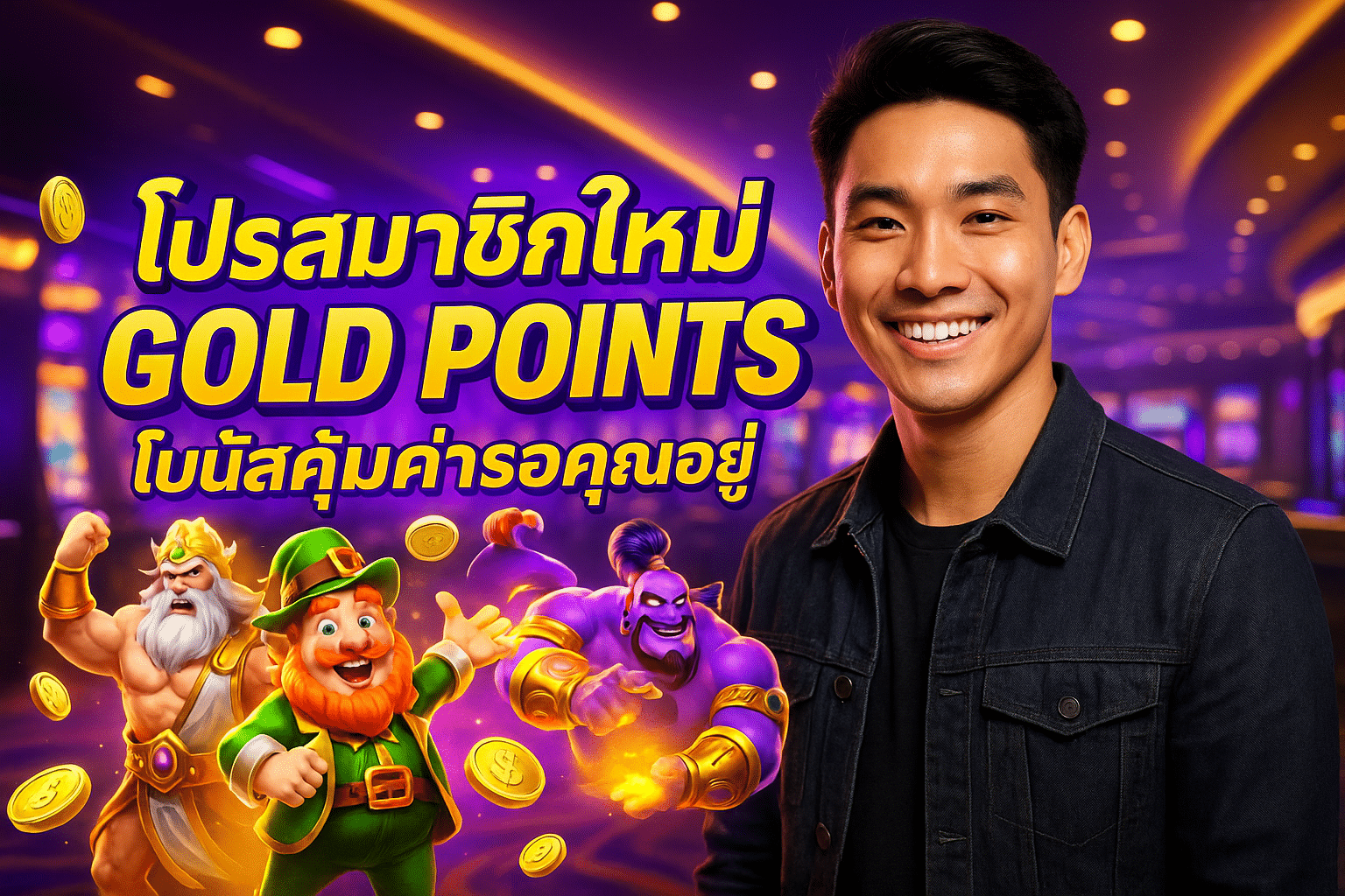 โปรสมาชิกใหม่ GOLD POINTS โบนัสคุ้มค่ารอคุณอยู่